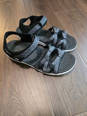 Ryka Men's Black & Gray Patterned Sport Sandals